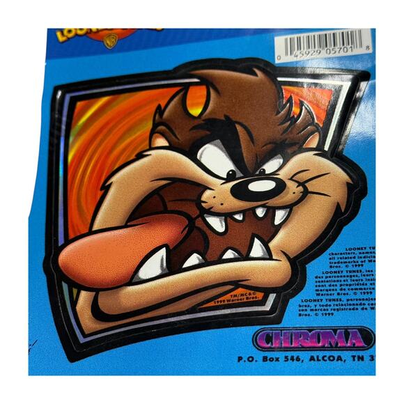 New Chroma Holographix Looney Tunes Taz Window Decal Tasmanian Devil 1999 - Picture 5 of 6
